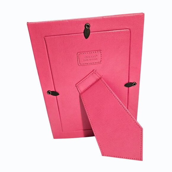 Pink Leather Buxton Photo Frame Designed to Hold a 4" x 6" Photo - Picture 5 of 9